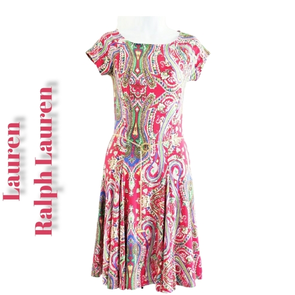 LAUREN RALPH LAUREN Red Paisley Dress - XS - ⭐Host Pick⭐ - Picture 11 of 11